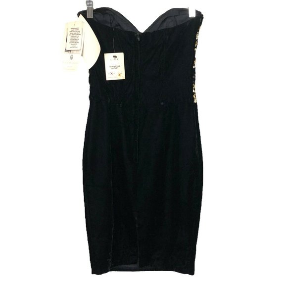 Vintage Gunne Sax 90s Strapless Sweatheart Beaded Sequin Velvet Cocktail… - Picture 3 of 10